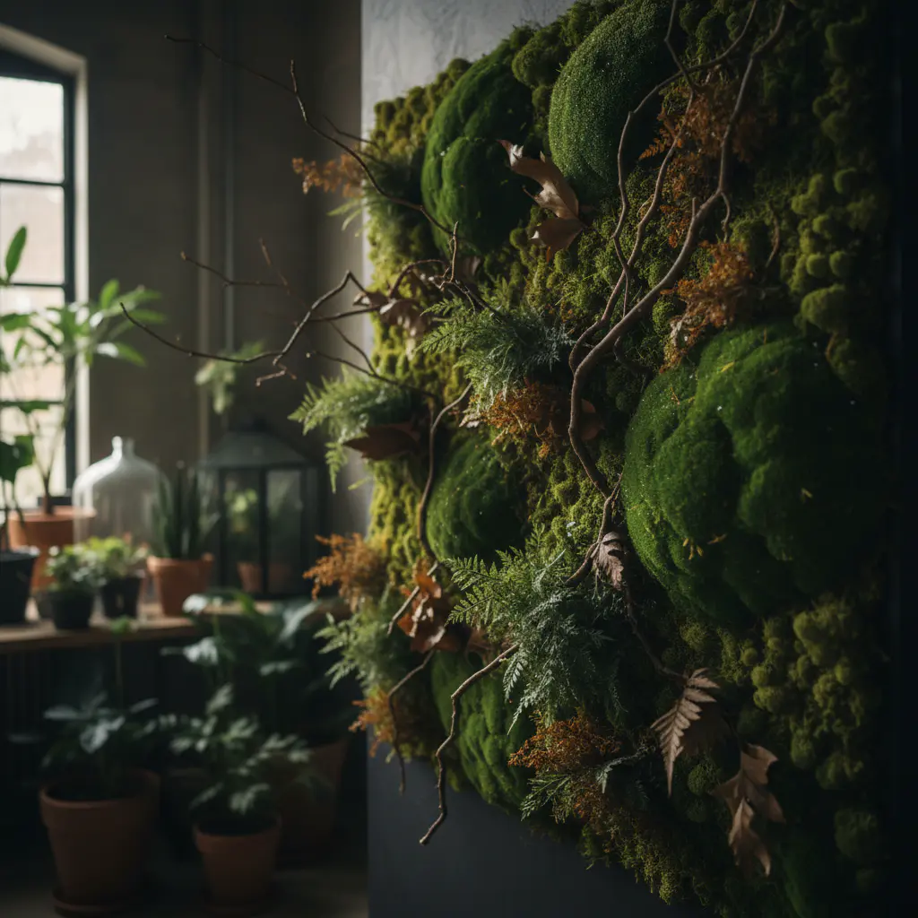 Preserved moss detailing
