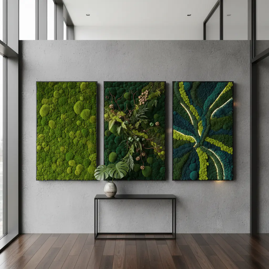 Evolution of preserved moss walls in modern spaces