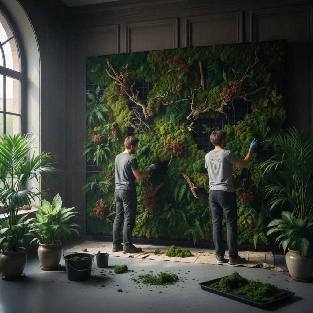 Installing a moss wall