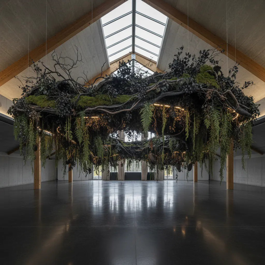 Custom biophilic ceiling sculpture